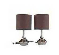 ColourMatch Pair of Touch Table Lamps - Chocolate